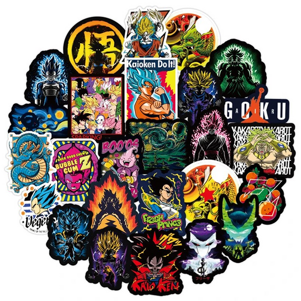 Packs de 10, 30 et 50 stickers Dragon Ball