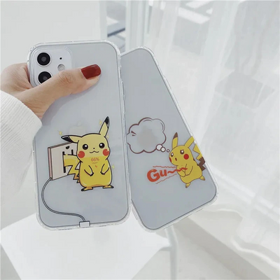 Coques iPhone Silicone Transparent Pokémon Pikachu