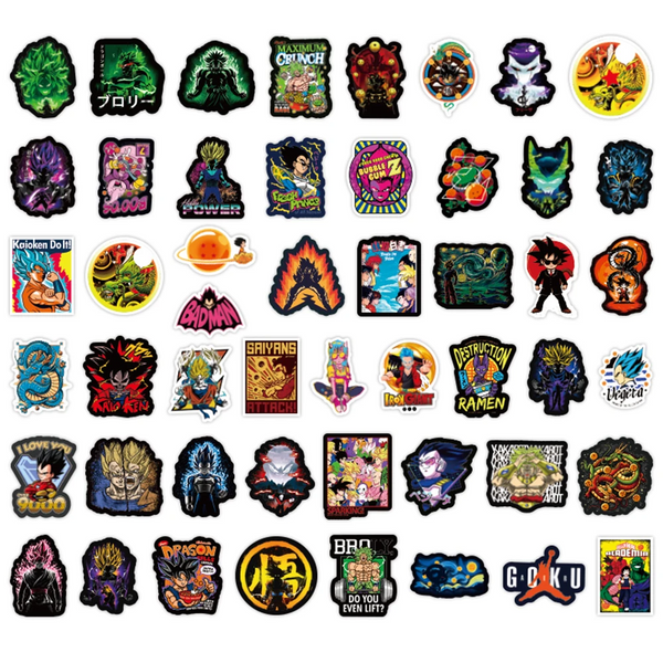 Packs de 10, 30 et 50 stickers Dragon Ball