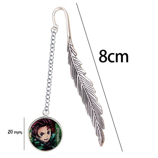 Marque-pages manga Demon Slayer en métal avec pendentifs