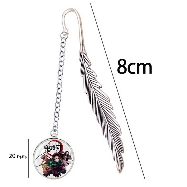 Marque-pages manga Demon Slayer en métal avec pendentifs
