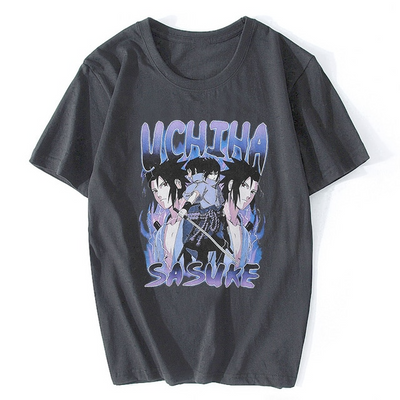 T-shirts Sasuke avec illustration de type manga