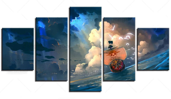 Tableau Manga One Piece Thousand Sunny 5 pièces