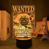 Lampe LED One Piece Monkey D. Luffy Wanted - Mangahako