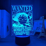 Lampe LED One Piece Monkey D. Luffy Wanted - Mangahako