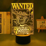 Lampe LED One Piece Portgas D. Ace Wanted - Mangahako