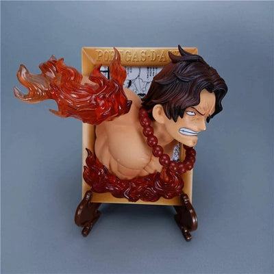Figurine One Piece Tableau 3D Portgas D. Ace