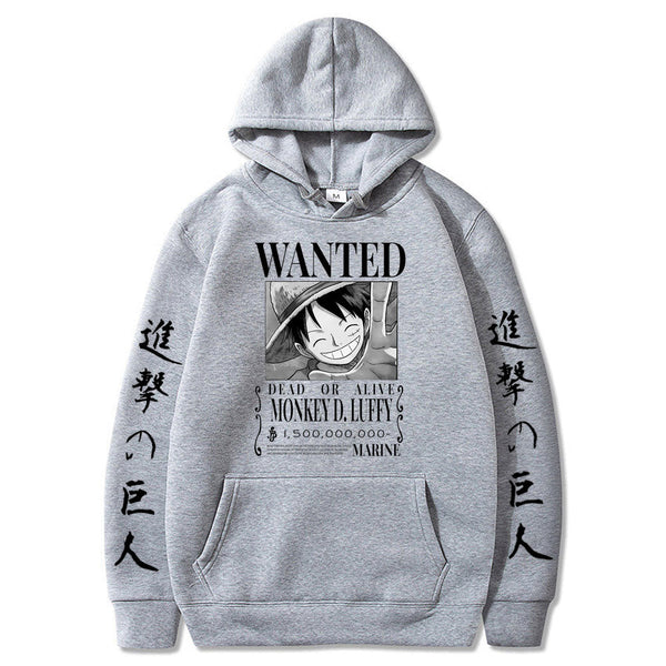 Hoodie One Piece Wanted Luffy Empereur