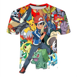 T-shirts Pokémon imprimés 3D all-over