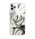 Coques Dragon Ball Z avec illustrations en noir sur blanc pour iPhone
