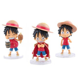 Figurine One Piece Mini Monkey D. Luffy x3
