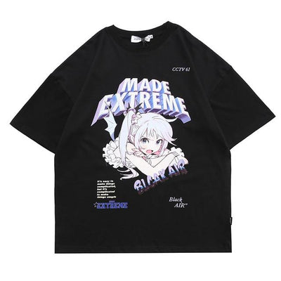 T-Shirt Manga Senpai Streetwear Black Air