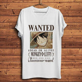 T-Shirt One Piece Monkey D. Luffy Wanted - Mangahako