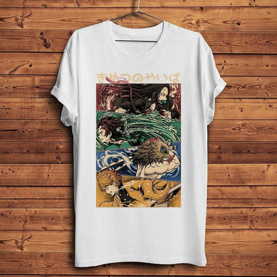 T-Shirt Imprimé Demon Slayer Le Quatuor Infernal